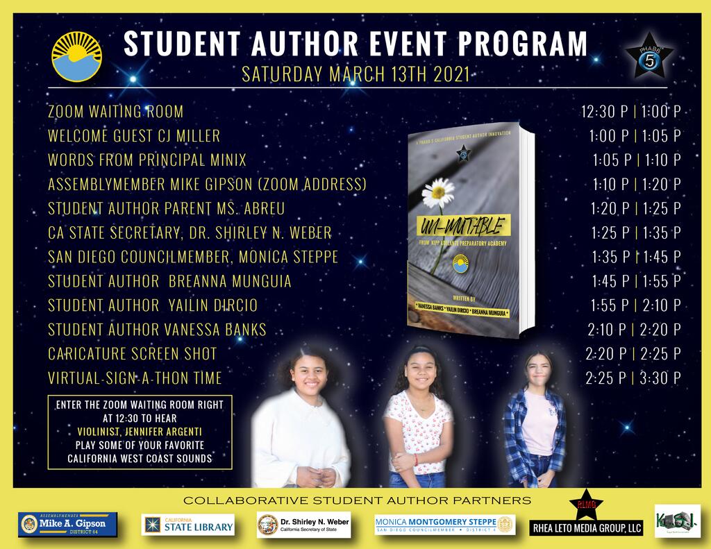 Student Author Event Program Flyer